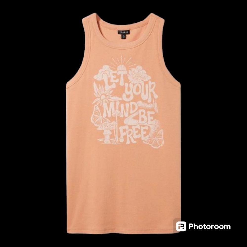 5X 28W Torrid Peach Be Free Fitted Cotton Rib Tank Modal Crew Neck Mushroom Hipp